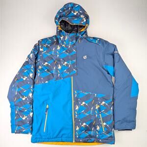 Dare 2B Boys Blue Geometric Print Glee Winter Ski Snowboard Coat Large 15-16 Yr